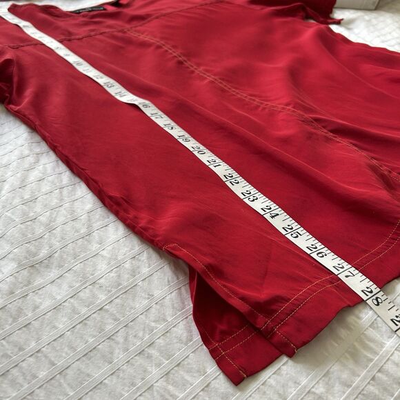 Vintage Carole Little Red Silk Tunic Top Size 6 READ - Picture 9 of 13